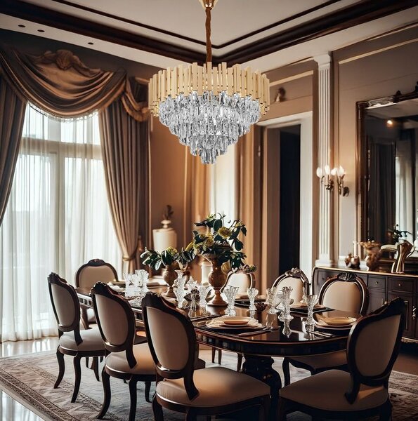 Lampă suspendată Cristal G050-CP 50CM GOLD