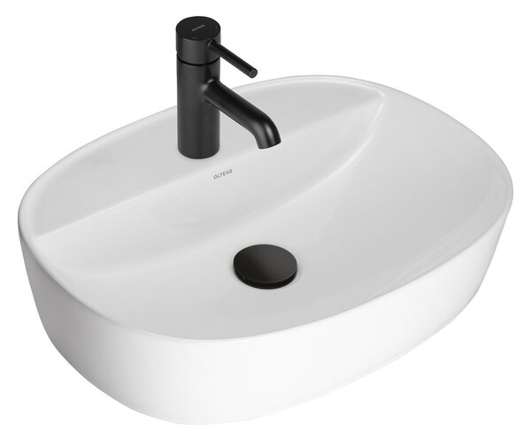 Oltens Hamnes lavoar 51x39 cm ovale de blat alb luciu 41313000