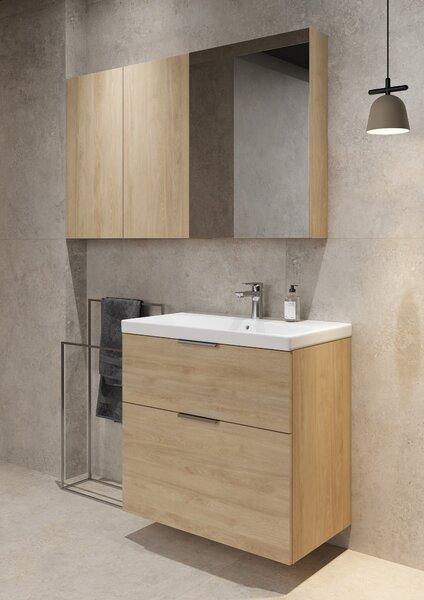 Cersanit City lavoar cu dulap 60 cm stejar S4004-134