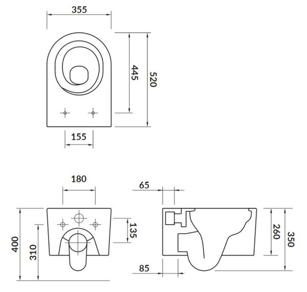 Set vas WC Cersanit Inverto K671-001-ECO, capac WC Cersanit Inverto K98-0187-ECO