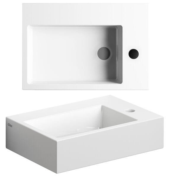 Clou Flush lavoar 42.5x29 cm dreptunghiular clasică-de blat alb luciu CL/03.03220