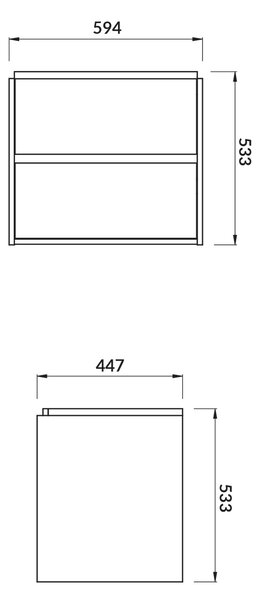 Cersanit Crea dulap 59.4x44.7x53.3 cm sub chiuveta pe perete stejar S598-032