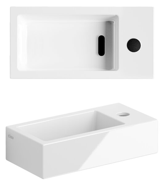 Clou Flush lavoar 36x18 cm dreptunghiular clasică-de blat alb luciu CL/03.03030