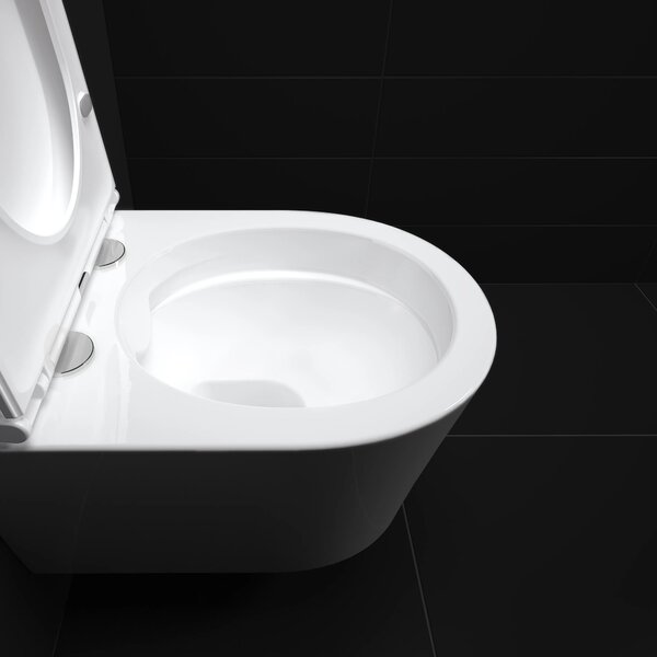 Clou InBe vas wc cu capac soft-close agăţat fără margine alb lucios IB/04.01140