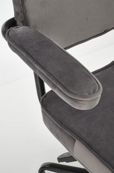 Scaun birou FIDEL, gri/negru, stofa clasica/metal, 62x56x81/91 cm