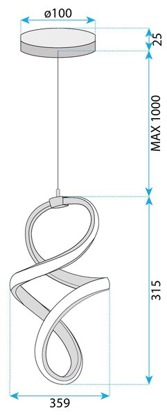 Lampă suspendată LED G074-1CP Gold