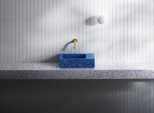 Clou Flush lavoar 36x18 cm dreptunghiular clasică-de blat albastru mat CL/03.82031