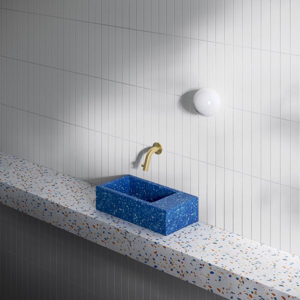 Clou Flush lavoar 36x18 cm dreptunghiular clasică-de blat albastru mat CL/03.82031