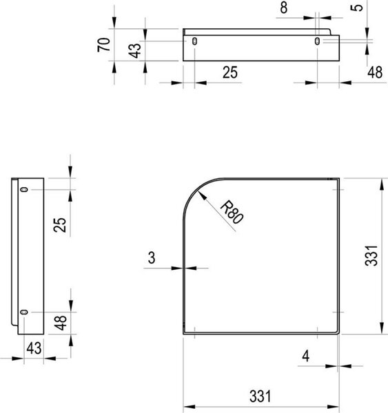 Ravak Yard consolă 34.1x34.1x7 cm alb X01775