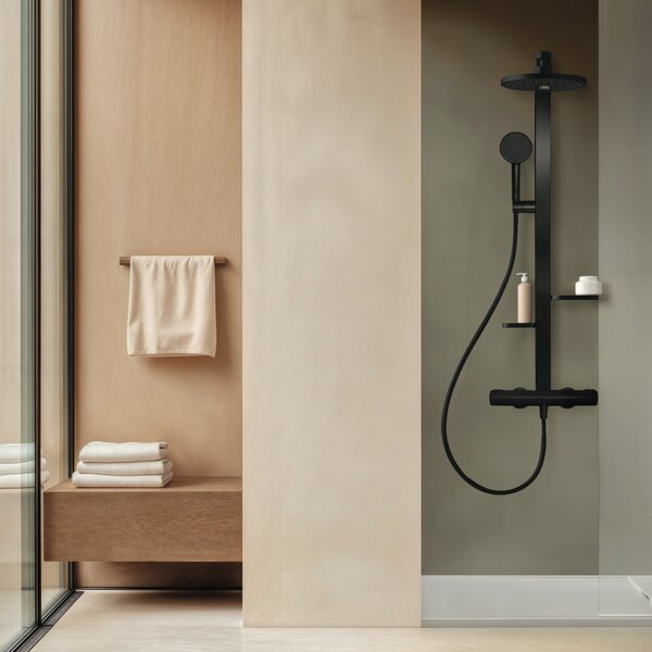Ideal Standard Alu+ set de duș perete cu termostat negru BD583XG