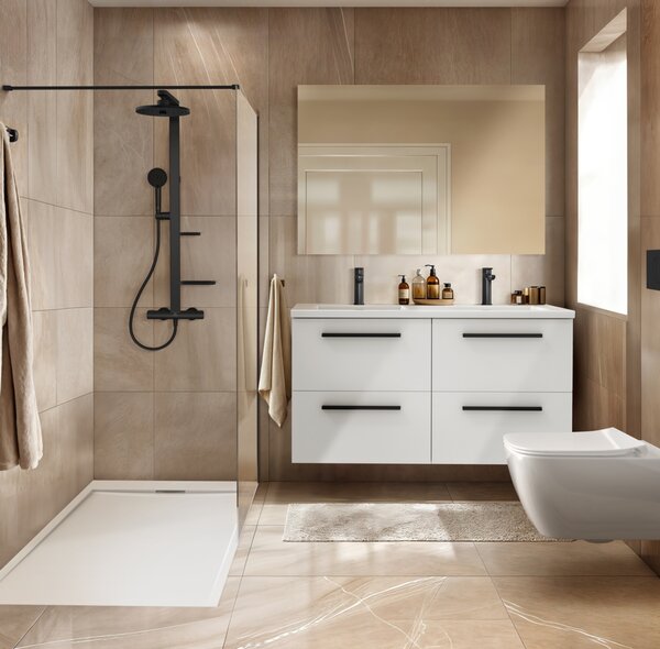 Ideal Standard Alu+ set de duș perete cu termostat negru BD583XG