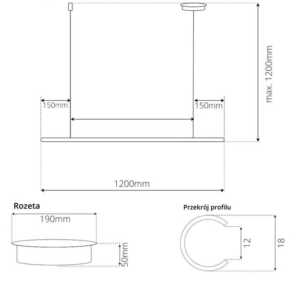 Altavola Design Linea lampă suspendată 1x15 W negru LA089/P2_120_4k_black