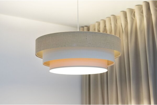 Lustră suspendată cu cablu TRINITI 1xE27/60W/230V diam. 40 cm bej/crem