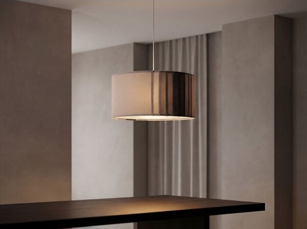 Lustră pe cablu STRIPES 1xE27/60W/230V, diam. 40 cm, gri