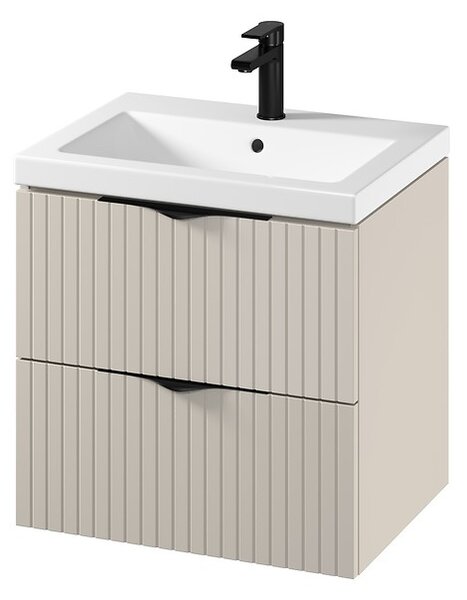 Cersanit Tirso, mobilier lavoar suspendat 594x447x572 mm + lavoar ceramic, bej mat, S801-541