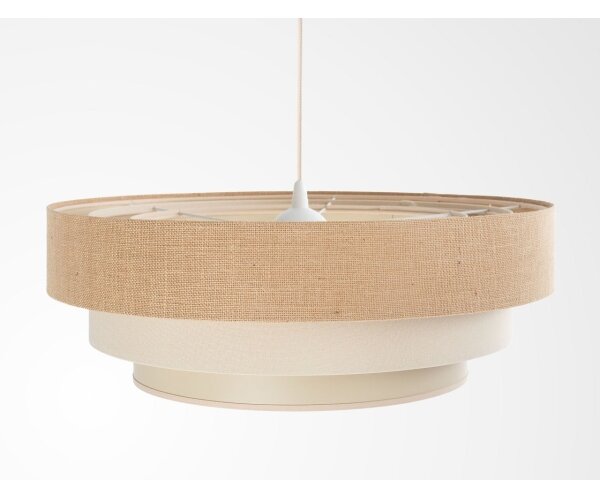 Lustră suspendată cu cablu TRINITI 1xE27/60W/230V diam. 40 cm bej/crem