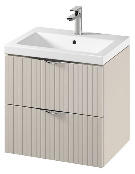 Cersanit Tirso, mobilier lavoar suspendat 594x447x572 mm + lavoar ceramic, bej mat, S801-541