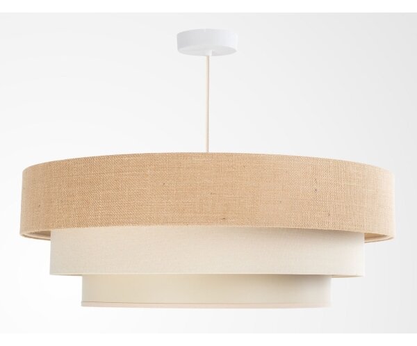 Lustră suspendată cu cablu TRINITI 1xE27/60W/230V diam. 40 cm bej/crem