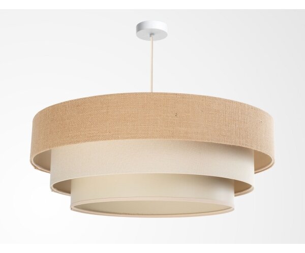 Lustră suspendată cu cablu TRINITI 1xE27/60W/230V diam. 40 cm bej/crem