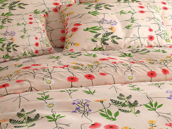 Lenjerie de pat din bumbac HERBAR BLEND bej Dimensiune lenjerie de pat: 70 x 90 cm | 140 x 220 cm