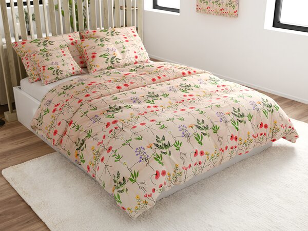 Lenjerie de pat din bumbac HERBAR BLEND bej Dimensiune lenjerie de pat: 70 x 90 cm | 140 x 220 cm
