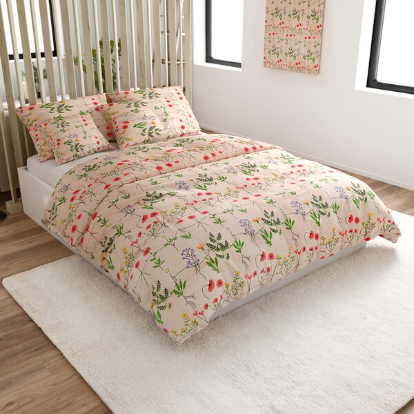 Lenjerie de pat din bumbac HERBAR BLEND bej Dimensiune lenjerie de pat: 70 x 90 cm | 140 x 220 cm