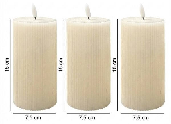 Set 3x lumânări LED BRILLO LED/3xAAA 15 cm crem + telecomandă
