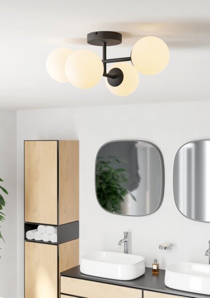Eglo 902094 - Plafonieră LED aplicată pentru baie CASTROVIDO 4xG9/4,2W/230V IP44 neagră