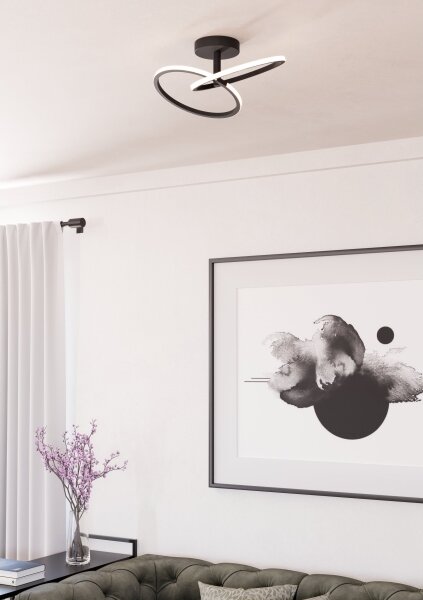 Eglo 902144 - Plafonieră LED CONGIUNTI, 12 W, 230 V, 2700/4000/6500 K, negru