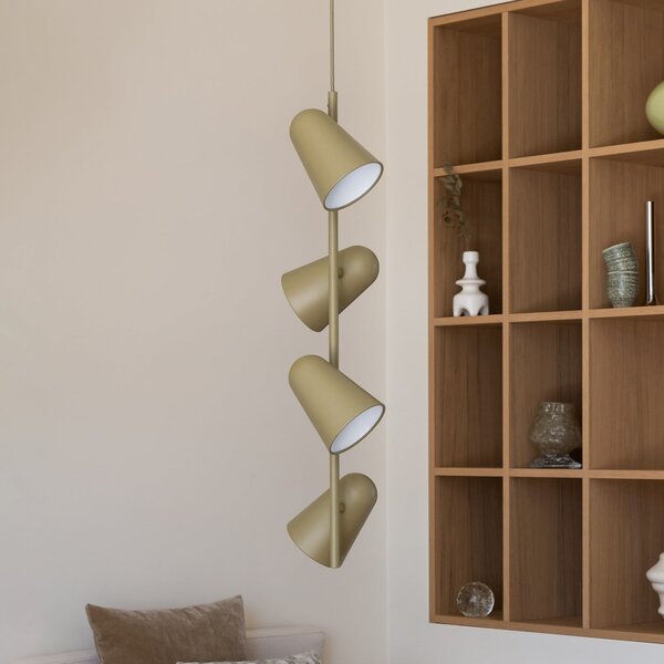 IT´S ABOUT ROMI IT'S Lampă suspendată Salamanca, verde măslin, lungime 80 cm, reglabil, Verde, Camera de zi / sufragerie, Metal, Modern