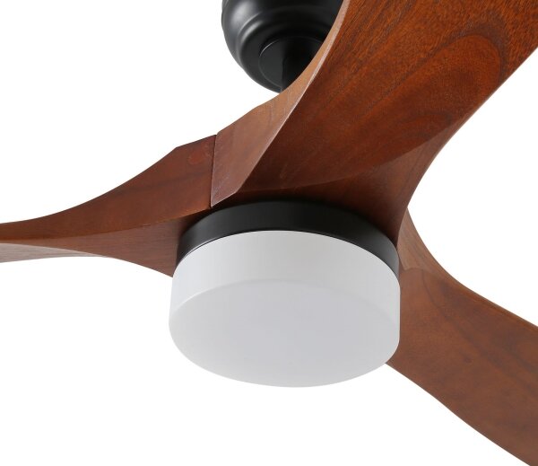 ZEVENTI - Ventilator de tavan LED GINOSA LED/18W/230V Wi-Fi Tuya negru/stejar + telecomandă