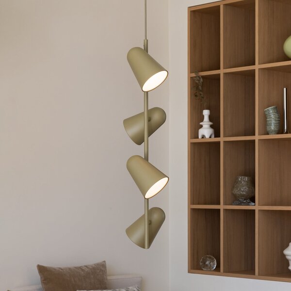 IT´S ABOUT ROMI IT'S Lampă suspendată Salamanca, verde măslin, lungime 80 cm, reglabil, Verde, Camera de zi / sufragerie, Metal, Modern