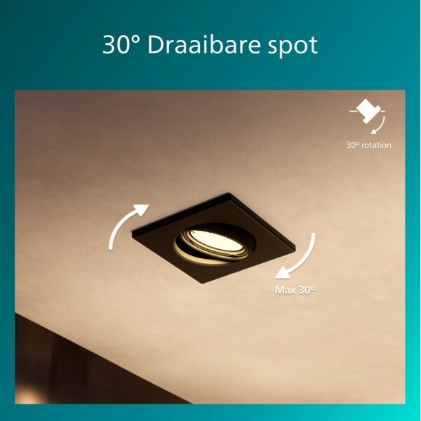 Philips - Spot încastrat PERIDOT 1xGU10/7W/230V negru