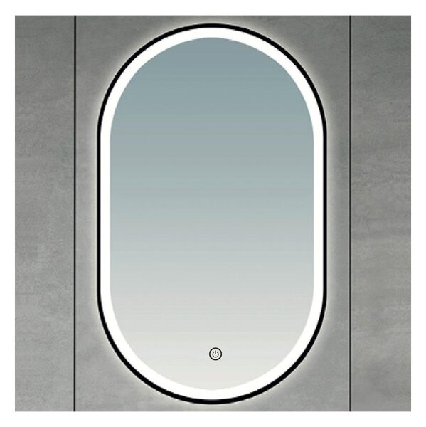 Brilagi-LED Oglindă de baie CANZO LED/25W/230V 50x80 cm negru IP44 CRI 90 cu dimmer și CCT