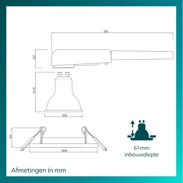 Philips - Plafonieră încastrată PERIDOT 1xGU10/7W/230V albă