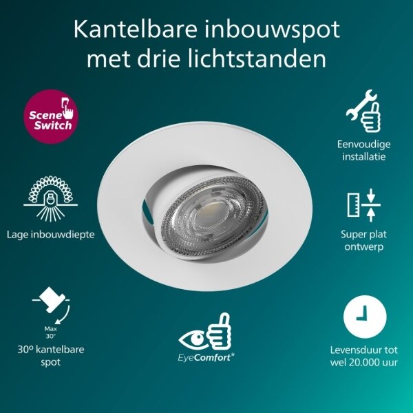 Philips - Lampă LED încastrată reglabilă CILANTRO LED/5W/230V 4000K albă
