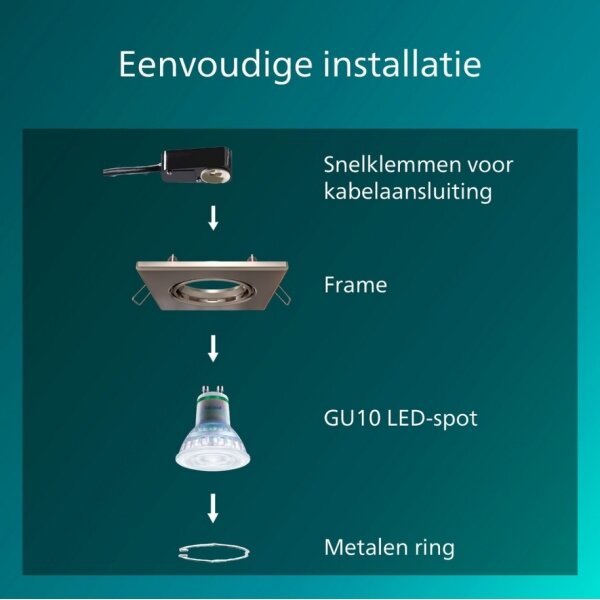 Philips - Spot încastrat PERIDOT 1xGU10/7W/230V argintiu