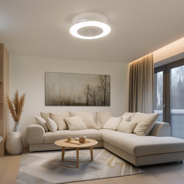 Plafonieră LED dimabilă cu ventilator Brilagi AURA LED/38W/230V alb + telecomandă