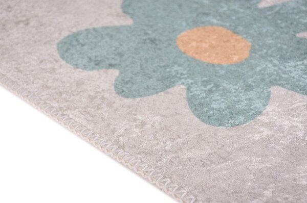 Covor pentru copii verde mentă/fildeș lavabil 60x100 cm Cute Flowers Green – Vitaus