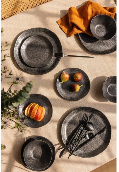 Serviciu de masă 18 buc. din gresie Dark Moon – Bonami Selection