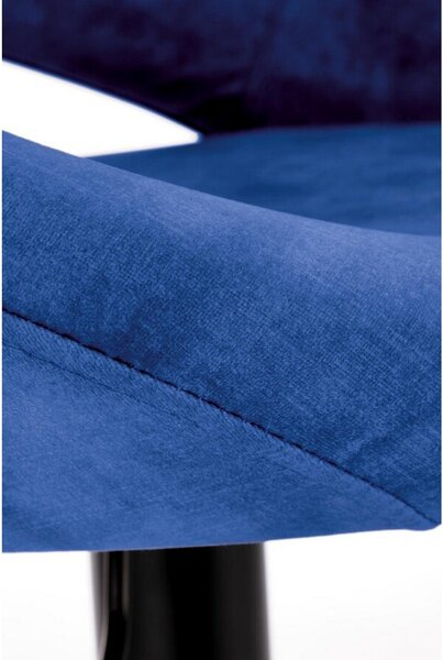 Scaun bar H102, albastru inchis - Bluvel 86/negru, stofa catifelata/ot