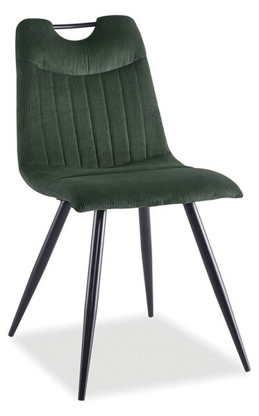 Scaun ORFE, verde/negru, stofa raiata/metal, 45x40x86 cm