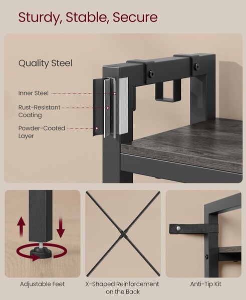 Cuier Vasagle Negru 120x40x190 cm