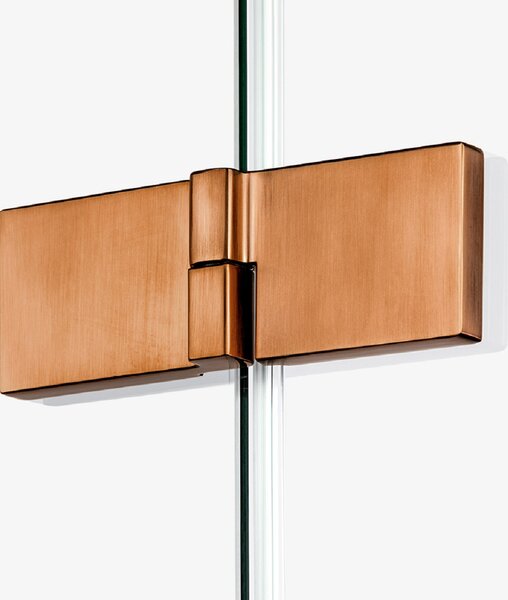 New Trendy Avexa Copper Brushed cabină de duș 90x90 cm pătrat cupru periat/sticlă transparentă EXK-3643