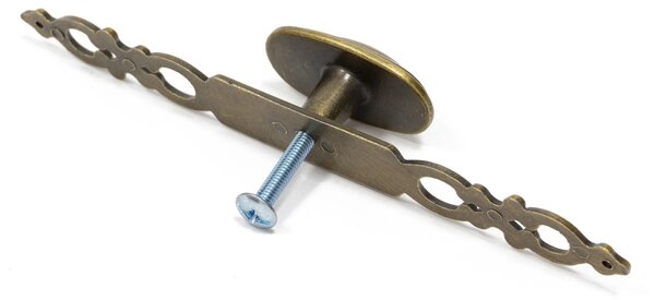 Buton metalic cu sild pentru mobilier model Rabat, 22/136x26 mm, antic auriu