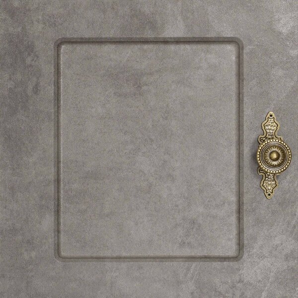 Buton metalic cu sild pentru mobilier model Voluta, 30/85x30 mm, antic auriu