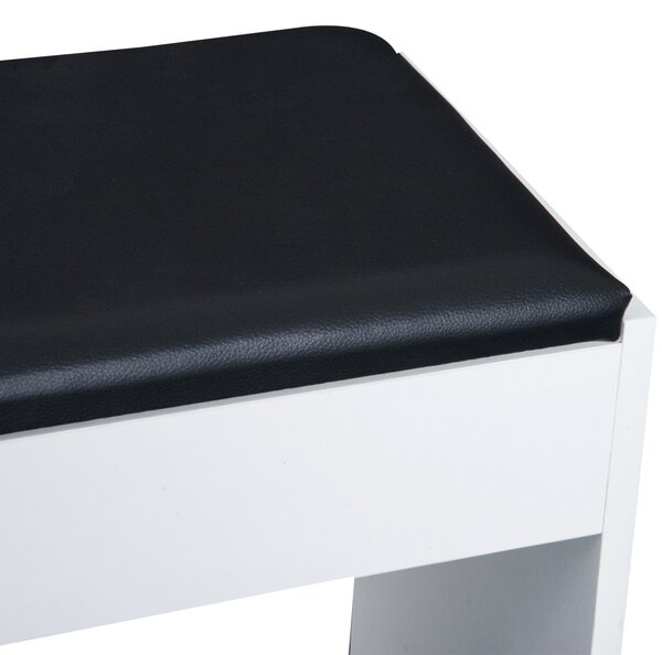Masa de Machiaj cu Scaun si Container pentru depozitare si Oglinda Pliabila Alba 60,2x40,2x79cm HOMCOM | Aosom Romania