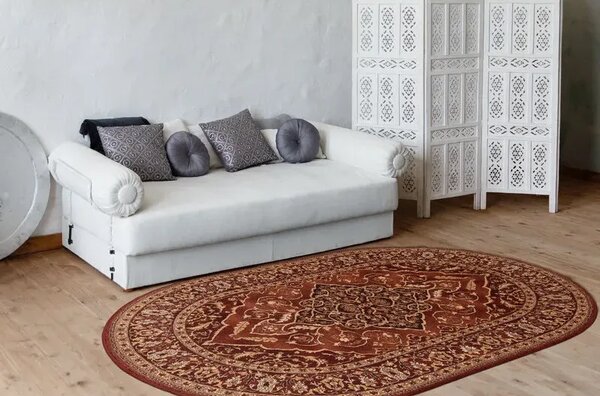 Covor lana oval Leyla culoare rubin Selectează mărime: 200 X 300