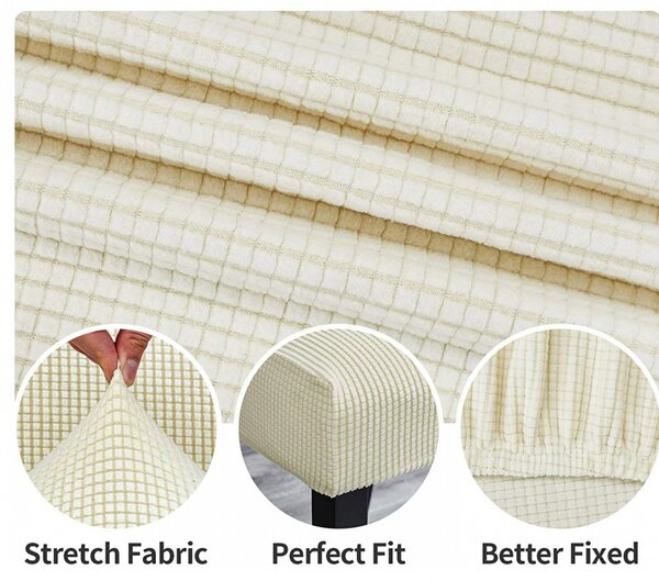 Set 6 huse elastice pentru scaune culoare Crem