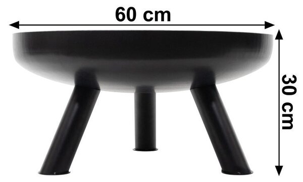 Grădină șemineu din fontă 60 cm - șemineu din lemn cu picioare înalte